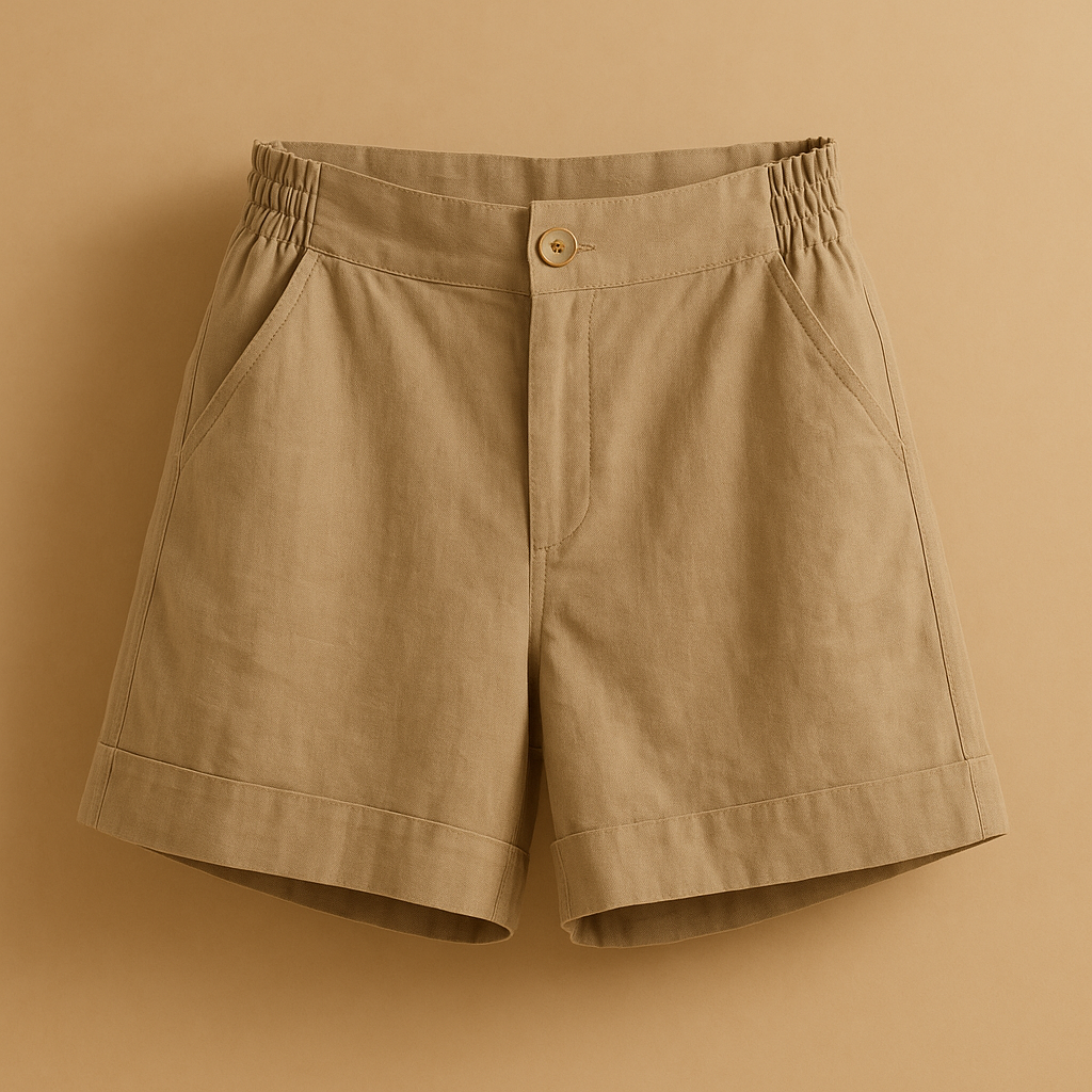 Women’s classic summer shorts Grace with breathable fabric and timeless fit, perfect for warm days, beach trips, and city strolls.