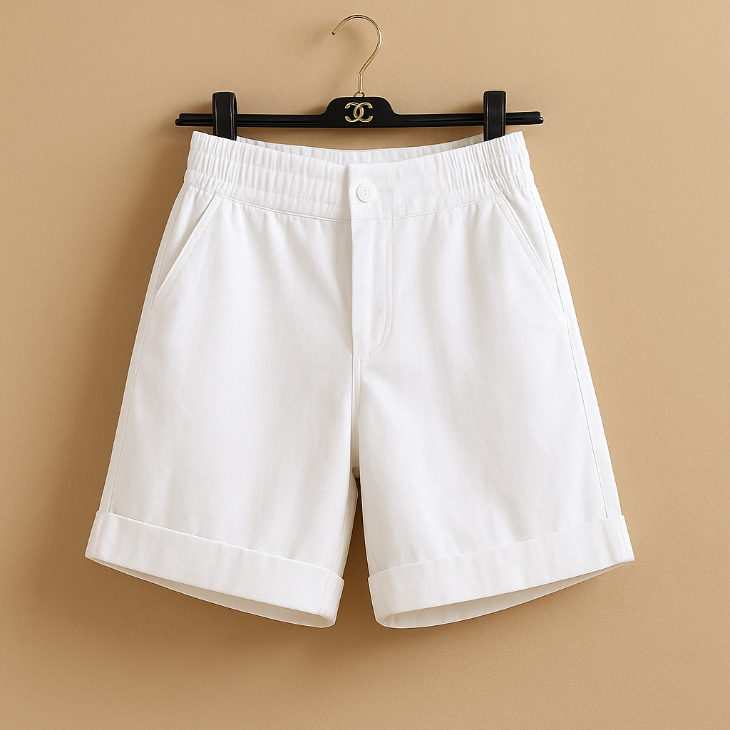 Women’s classic summer shorts Grace with breathable fabric and timeless fit, perfect for warm days, beach trips, and city strolls.