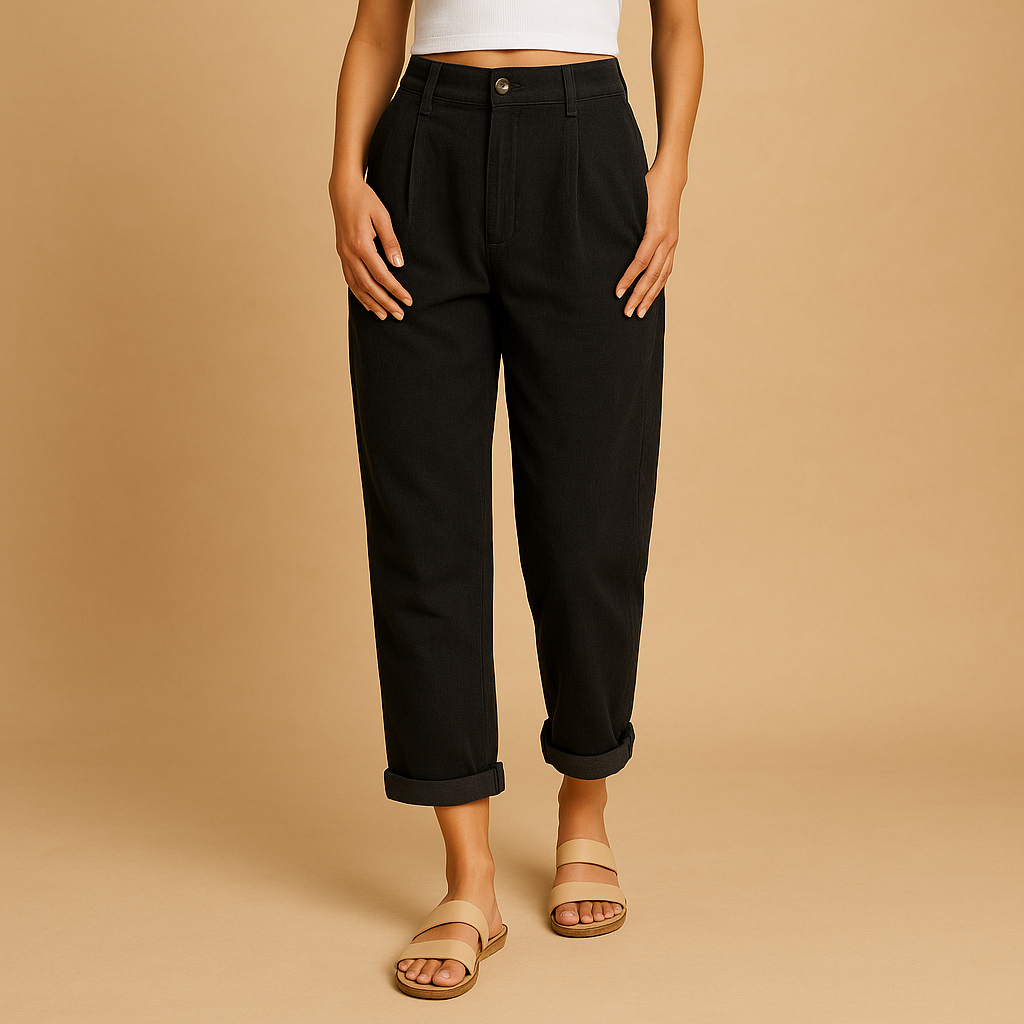 Women’s corduroy high waisted pants with straight legs in black, orange, army green, dark blue, khaki, and dark gray, perfect for autumn and casual chic looks.