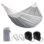 Cotton Camping Hammock with Tree Straps 660lb Capacity Portable