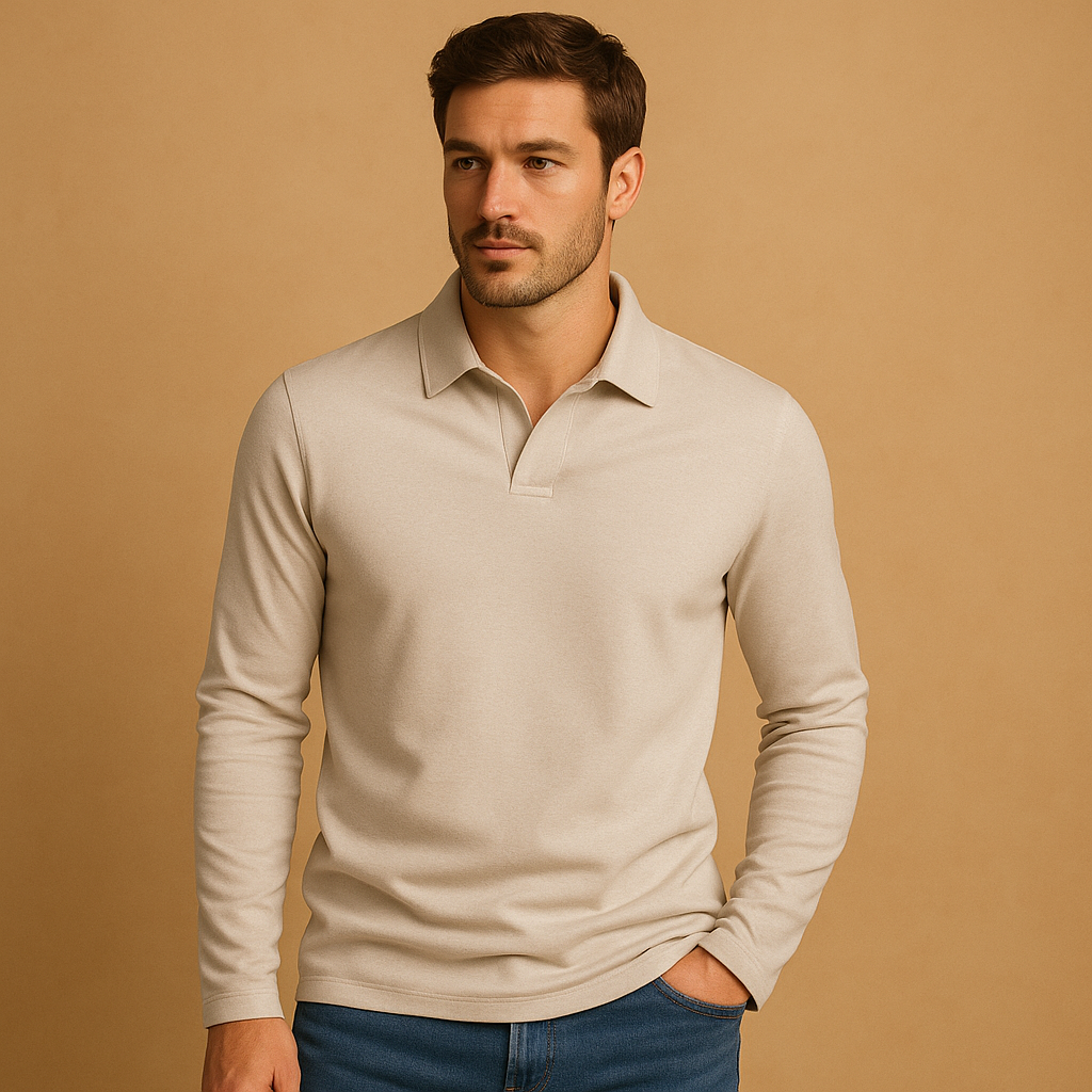 Cotton polo shirt for men with breathable fabric and classic fit, perfect for casual and semi-formal outfits.
