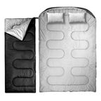 Double Sleeping Bag for Adults with Two Pillows and Compression Sack