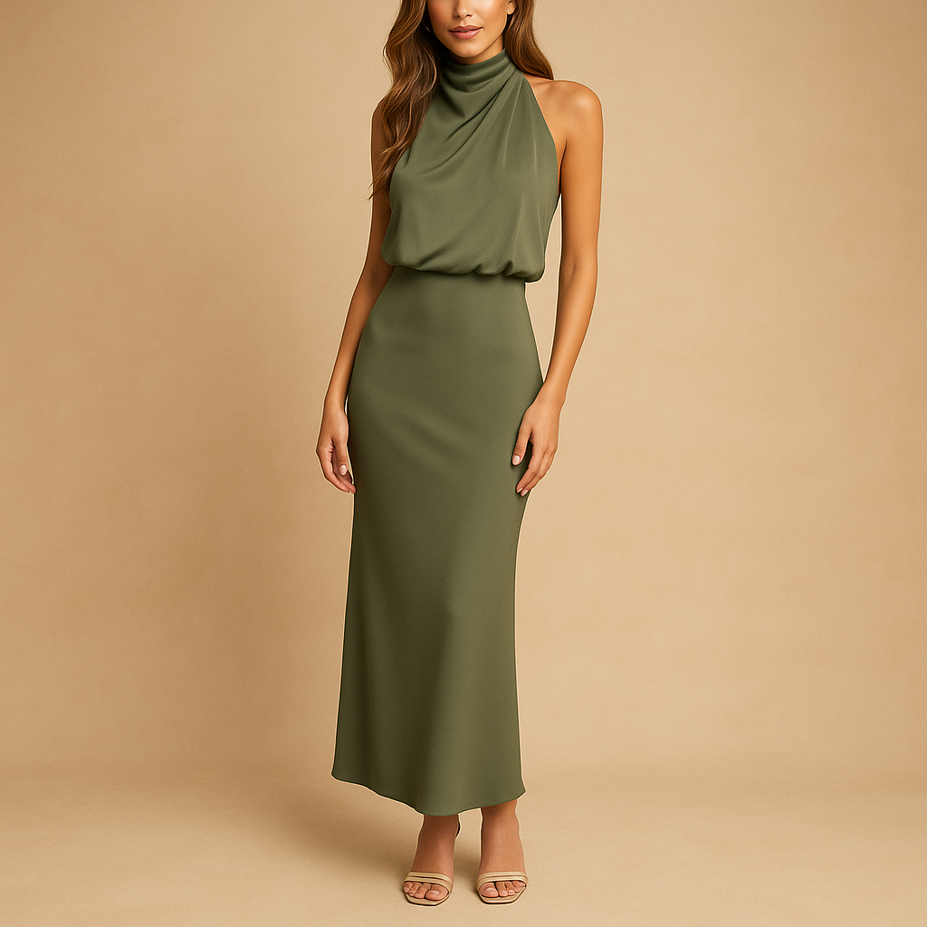 Elegant casual dress for women made from breathable fabric, perfect for spring and summer, suitable for casual wear or formal occasions.