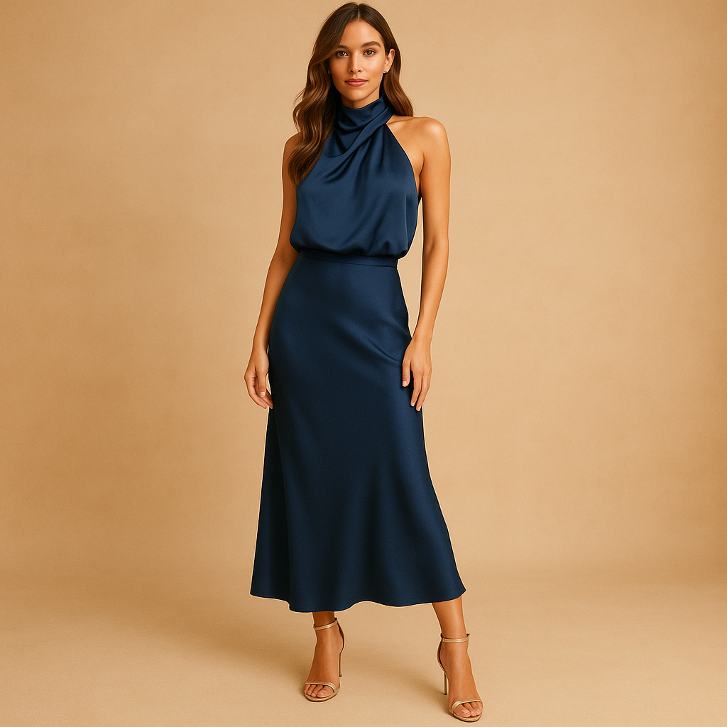 Elegant casual dress for women made from breathable fabric, perfect for spring and summer, suitable for casual wear or formal occasions.