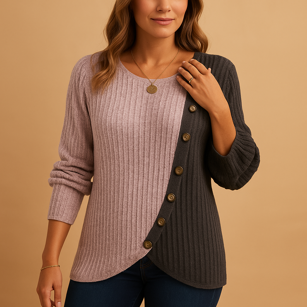 Elegant knitted sweater for women with a refined knit pattern and flattering silhouette, ideal for work, casual days, and social occasions.