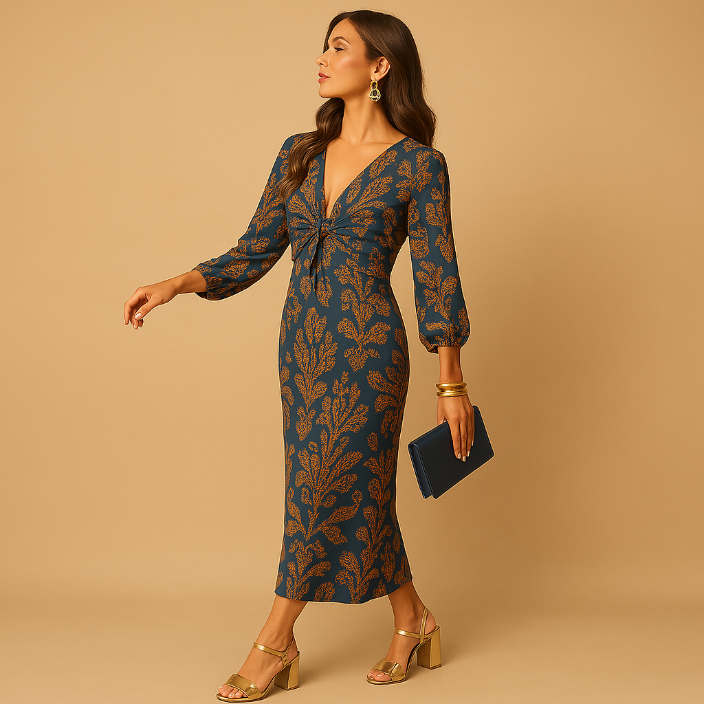 Women’s elegant timeless dress with flattering silhouette and classic design, perfect for formal events, daily wear, and all seasons.