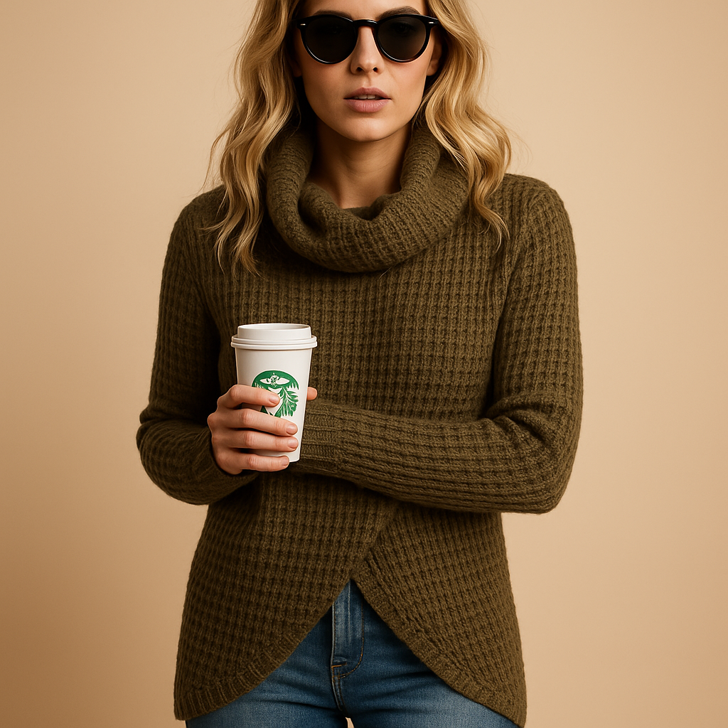 Fitted knitted sweater for women with tailored cut, soft breathable texture, and feminine silhouette. Perfect for versatile everyday outfits.