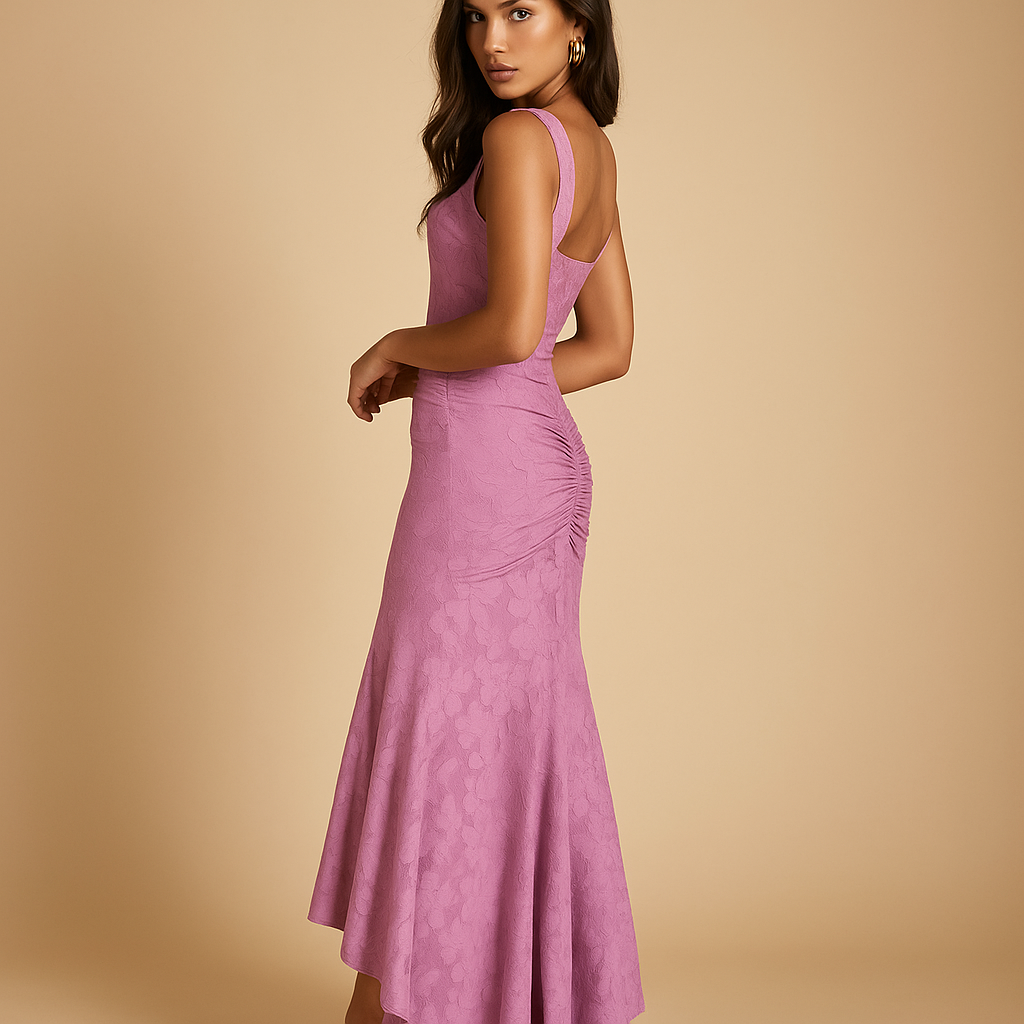 Women’s floral midi dress with flowy fit and lightweight fabric, perfect for summer brunches, garden parties, and casual outings.