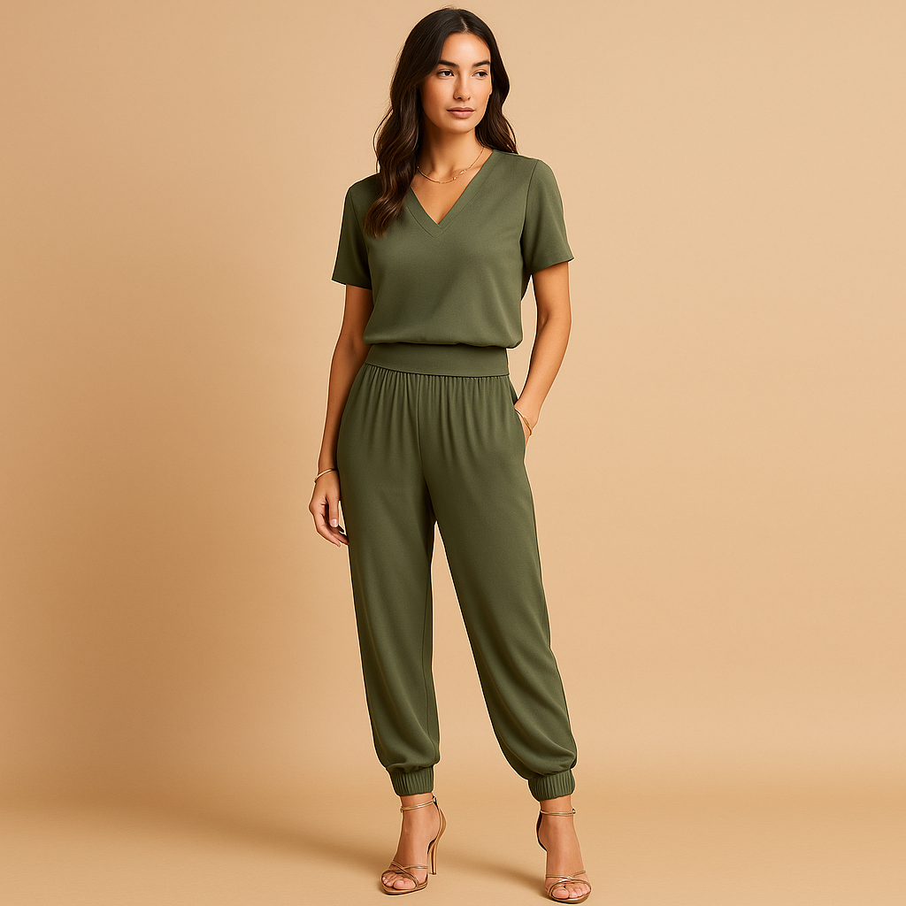 Floral two-piece set for women with matching top and pants, perfect for daily wear, informal gatherings, and summer outings.