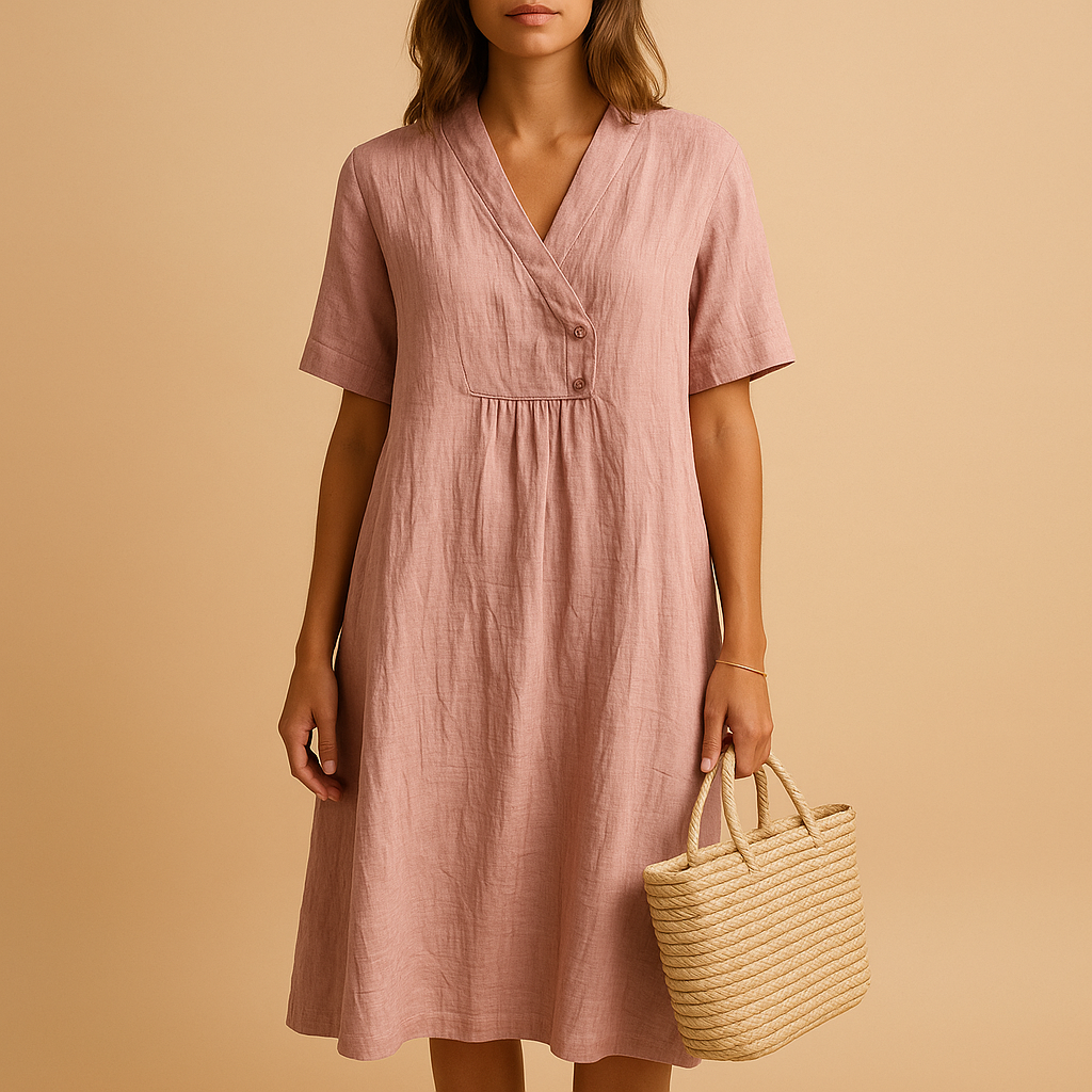 Flowy summer dress for women with breathable fabric and loose fit, perfect for casual wear, city walks, and summer occasions.