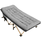 Foldable Camping Cot with 28 inches Wide Mattress and 600 lbs Capacity