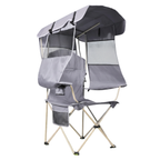 Folding Camping Chair with Adjustable Canopy and Rear Shade Panel