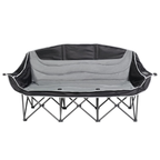 Folding Outdoor Camping Loveseat Chair, Padded 2–3 Person Seat