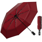 Folding Travel Umbrella with Auto Open Close and Fiberglass Ribs