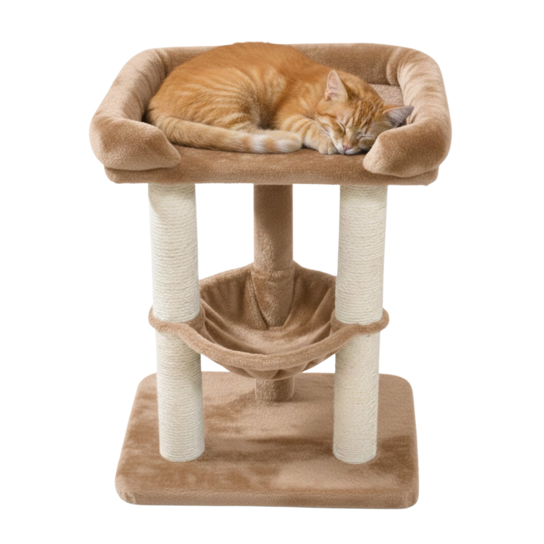 Indoor Cat Tree Tower with Sisal Scratcher, Bed and Hammock