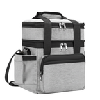 Insulated Dual-Layer Lunch Bag with Expandable 15L and 22L Capacity
