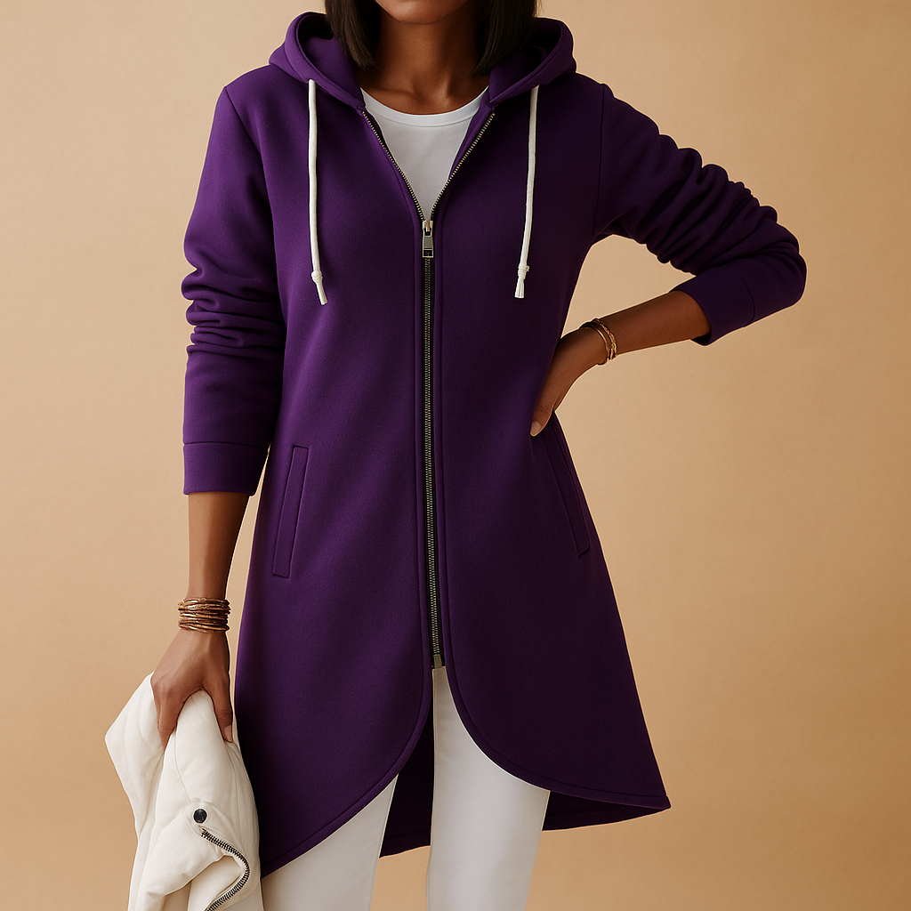 Women’s knitted zip cardigan in soft cotton blend with modern fit, available in multiple colors, perfect for work, leisure, or daily wear.
