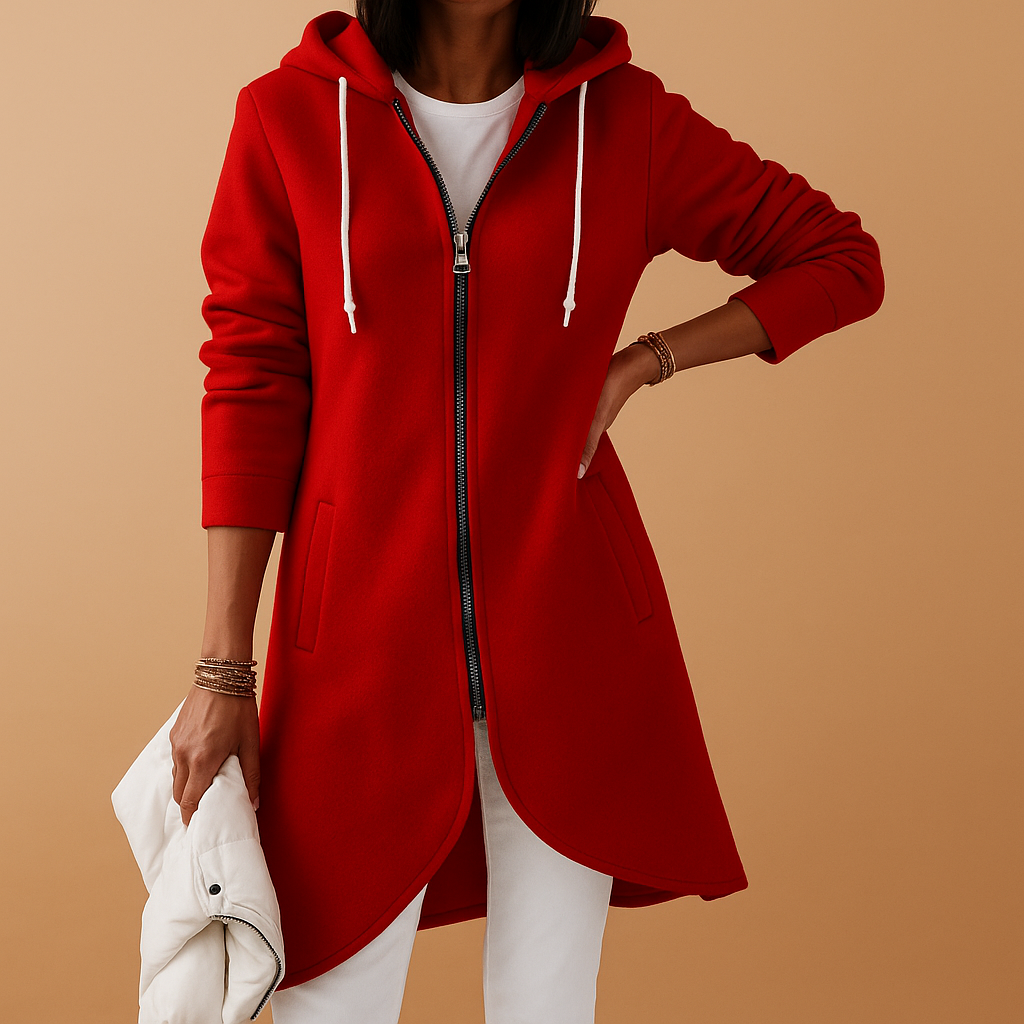 Women’s knitted zip cardigan in soft cotton blend with modern fit, available in multiple colors, perfect for work, leisure, or daily wear.