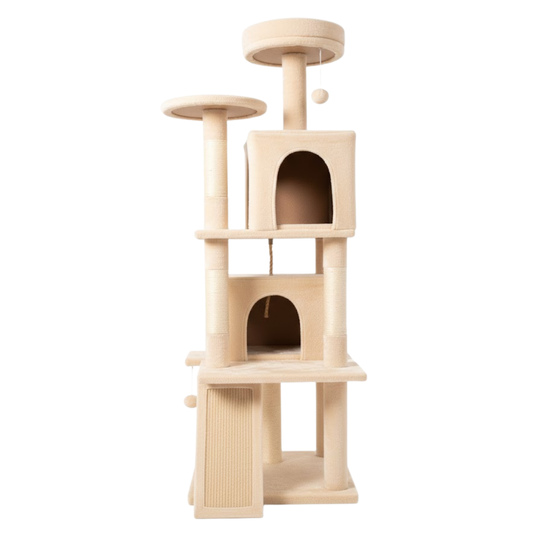 Large Cat Tree Tower with Multi-Stage Condo and Scratching Posts