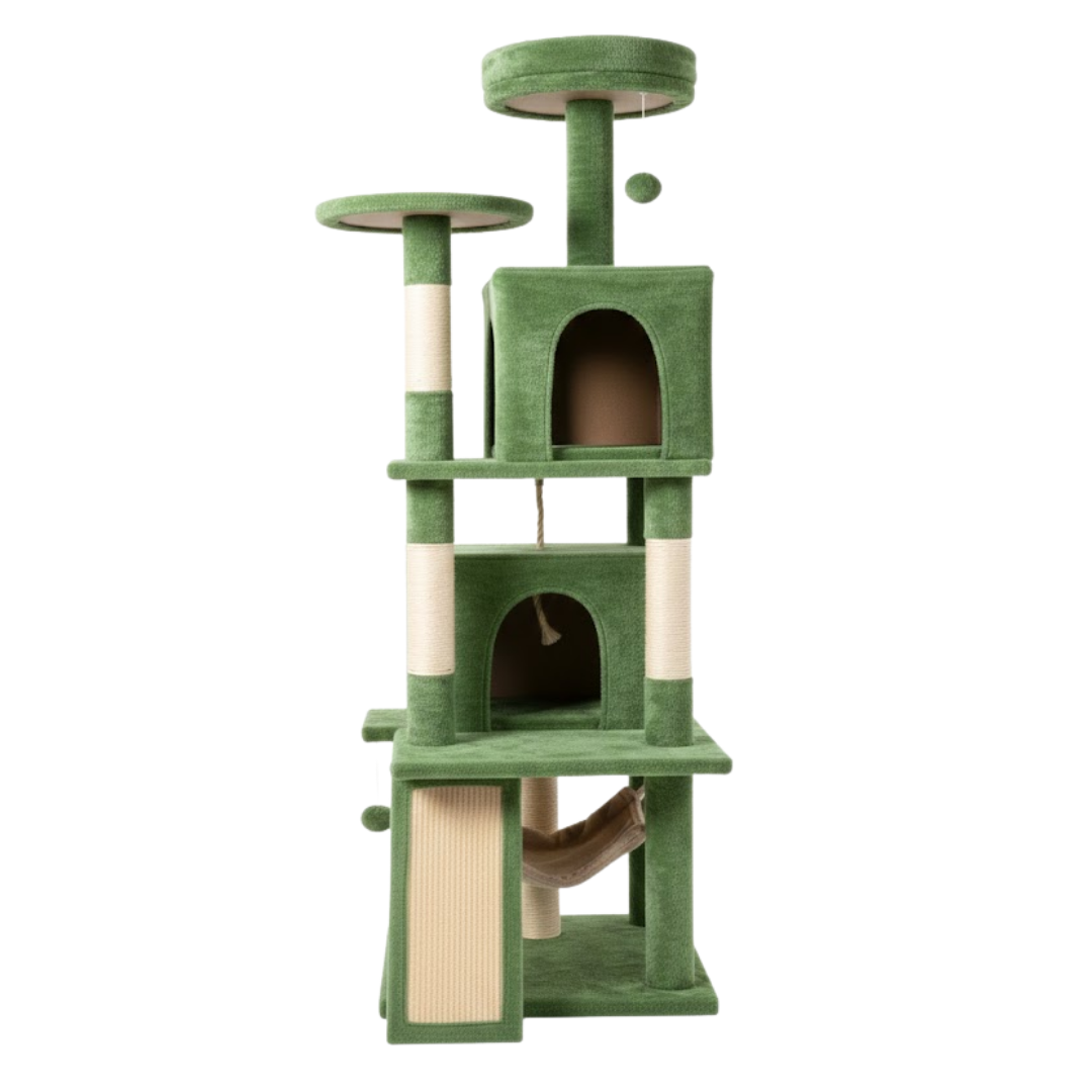 Large Cat Tree Tower with Multi-Stage Condo and Scratching Posts