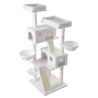 Large Indoor Cat Tree Tower with Plush Perches and Scratching Posts