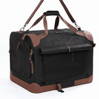Large Soft Pet Carrier With Foldable Frame and Seatbelt Loops