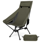 Lightweight Aluminum Camping Chair with High Back and Pillow