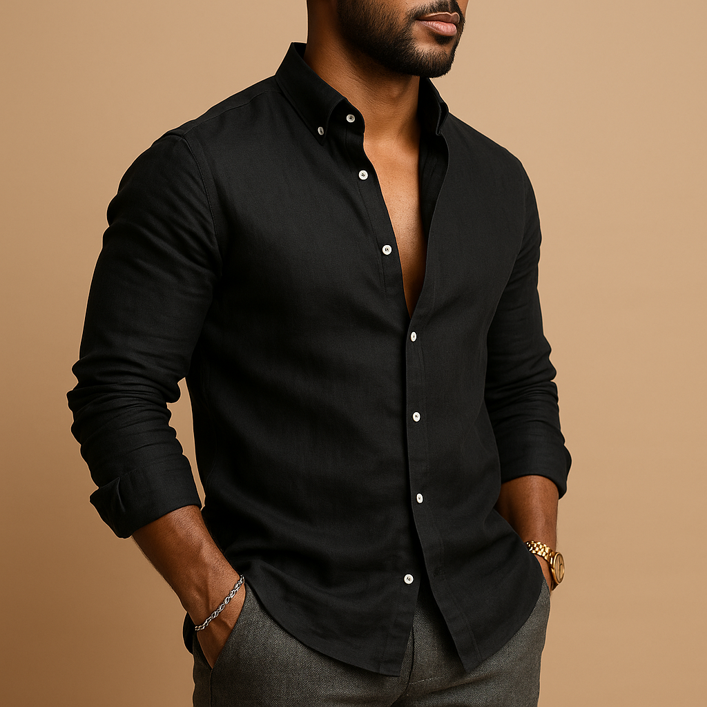 Lightweight casual shirt for men with breathable fabric and classic fit, perfect for casual days and formal occasions.