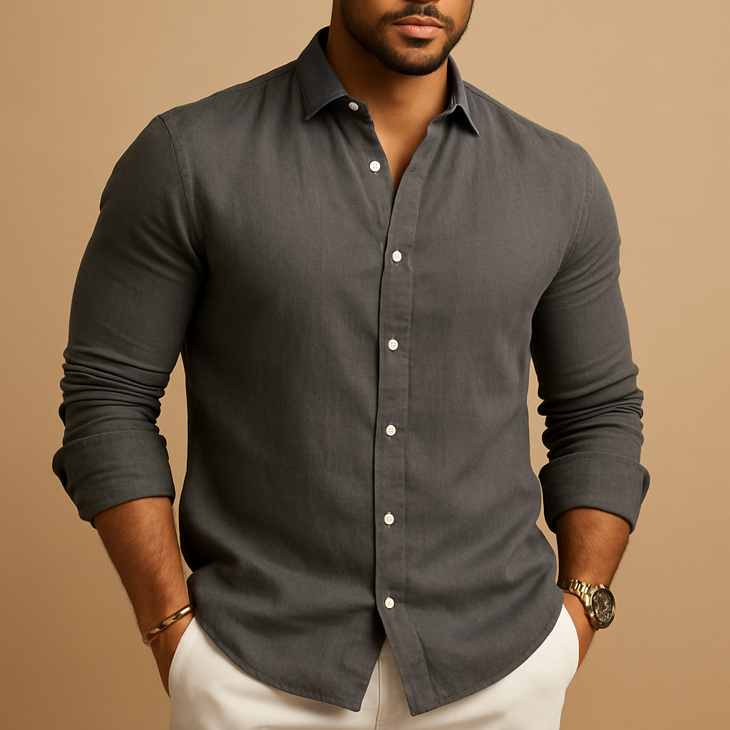 Lightweight casual shirt for men with breathable fabric and classic fit, perfect for casual days and formal occasions.