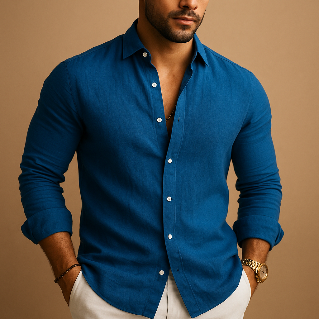 Lightweight casual shirt for men with breathable fabric and classic fit, perfect for casual days and formal occasions.
