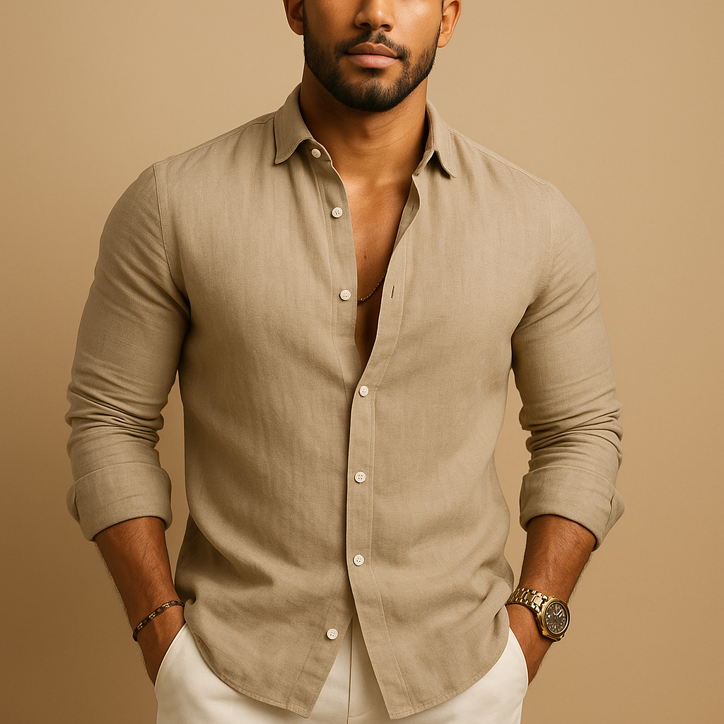 Lightweight casual shirt for men with breathable fabric and classic fit, perfect for casual days and formal occasions.