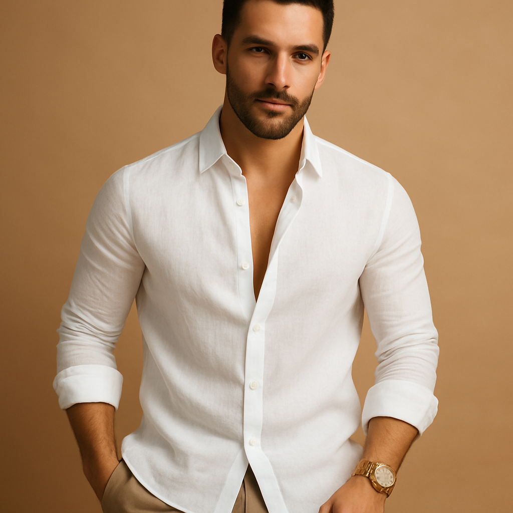 Lightweight casual shirt for men with breathable fabric and classic fit, perfect for casual days and formal occasions.