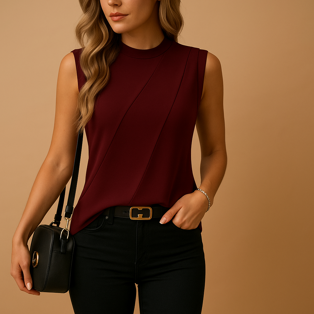 Lightweight casual T-shirt for women with a round neckline and soft breathable fabric, perfect for daily wear and versatile styling.