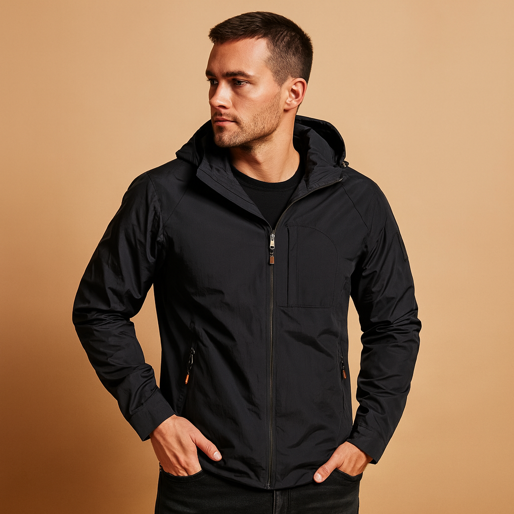 Men’s lightweight summer outdoor jacket with breathable design and multiple pockets, ideal for hiking, camping, and everyday use.