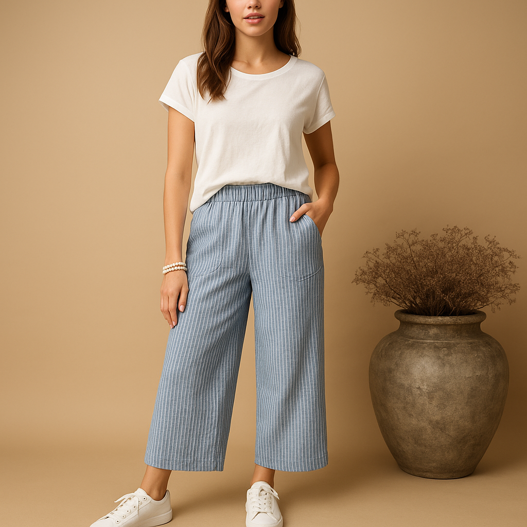 Women’s lightweight summer pants with breathable fabric and regular fit, perfect for spring days, summer outings, and versatile everyday wear.