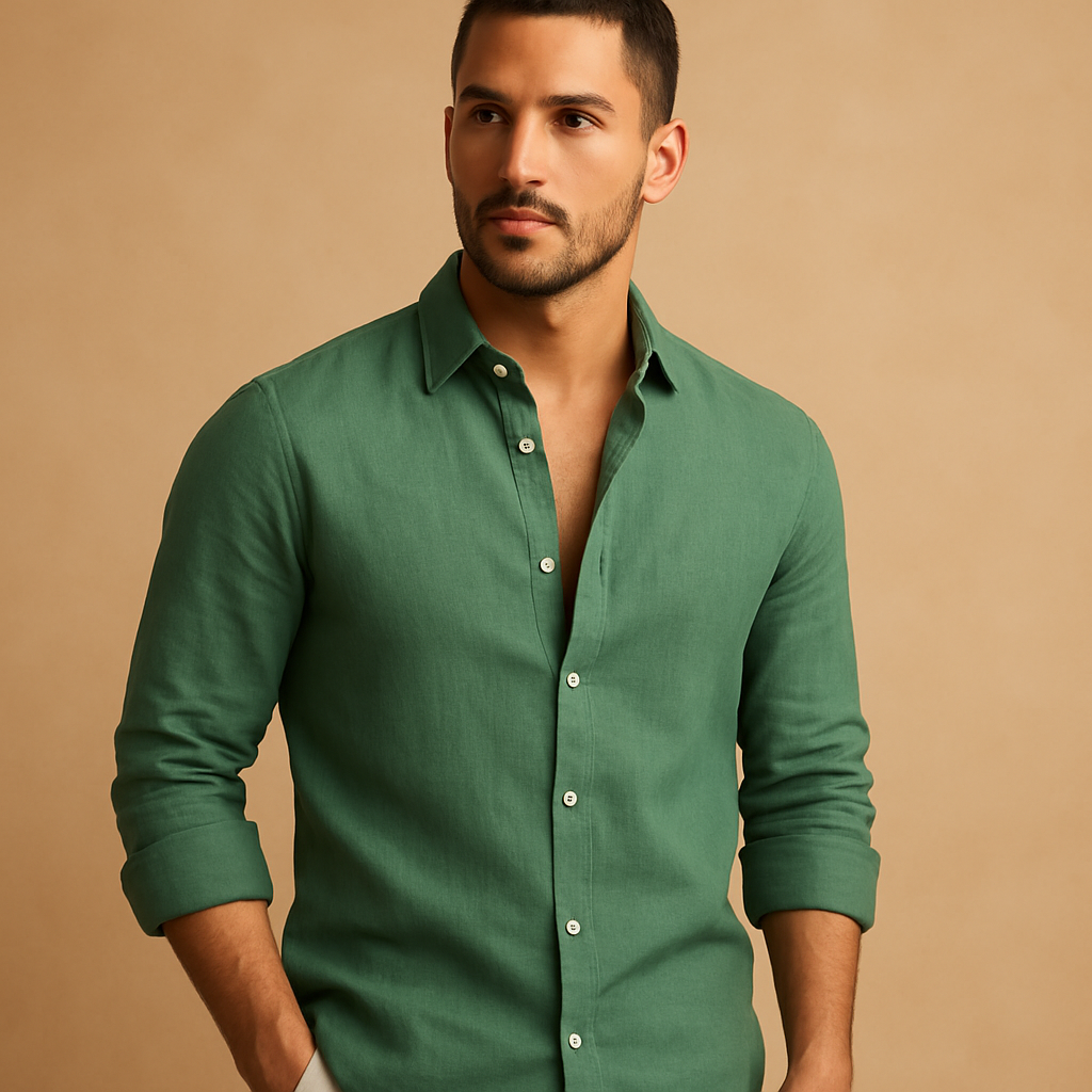 Lightweight summer shirt for men with breathable fabric and relaxed fit, perfect for casual outings and warm days.