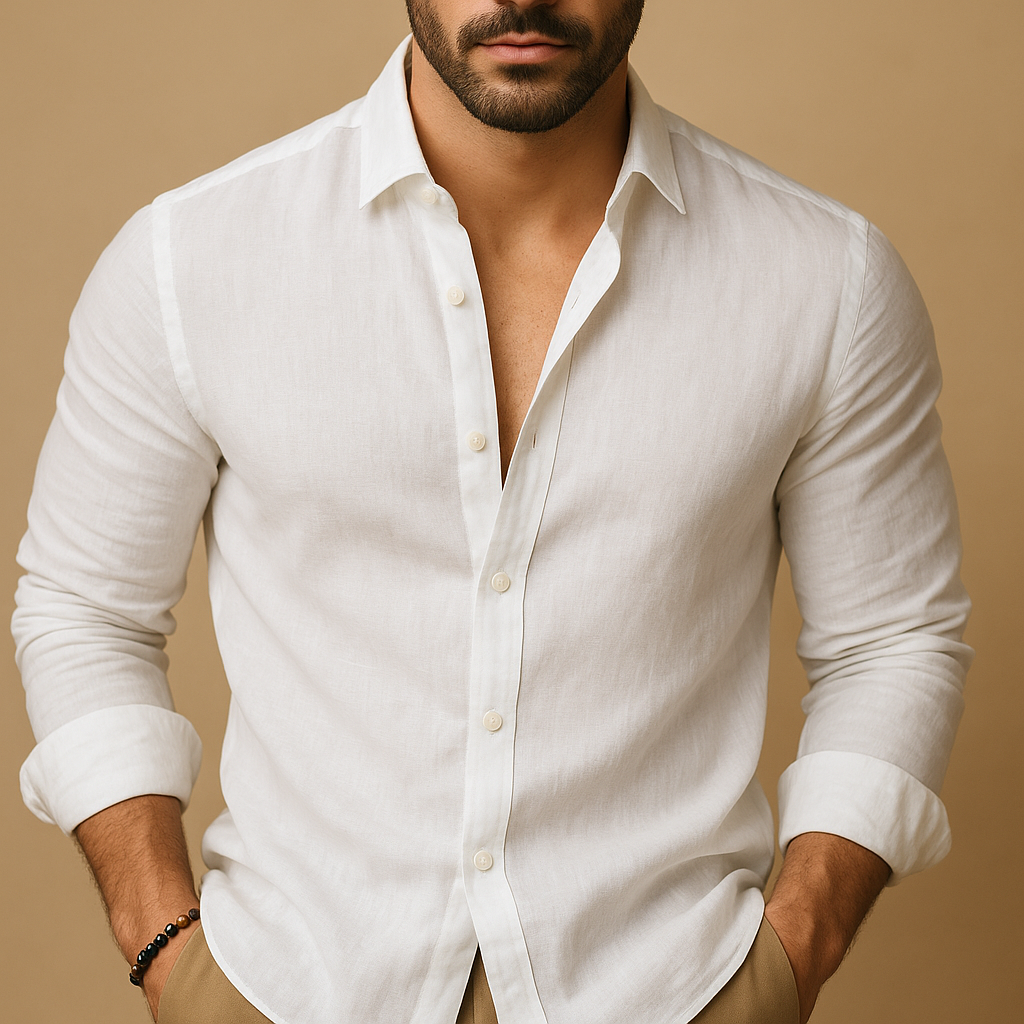 Lightweight summer shirt for men with breathable fabric and relaxed fit, perfect for casual outings and warm days.