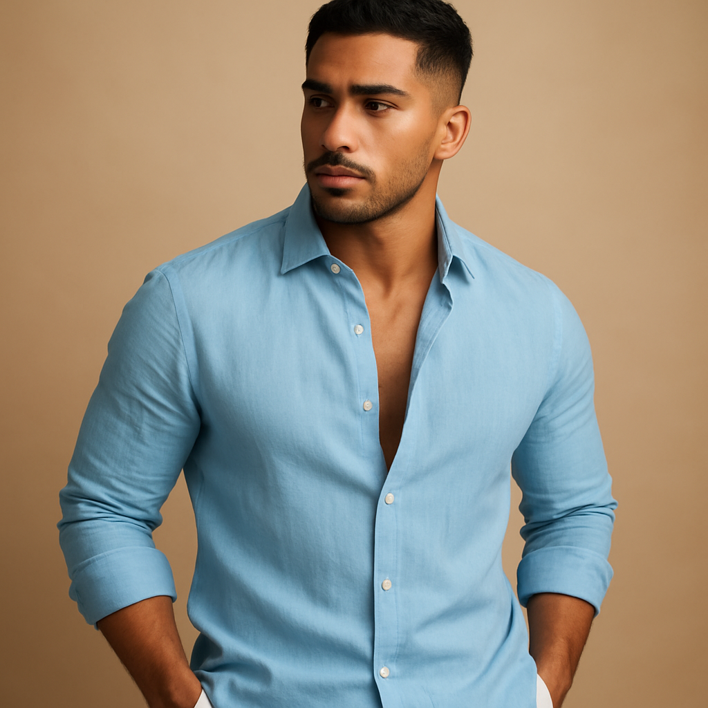 Lightweight summer shirt for men with breathable fabric and relaxed fit, perfect for casual outings and warm days.
