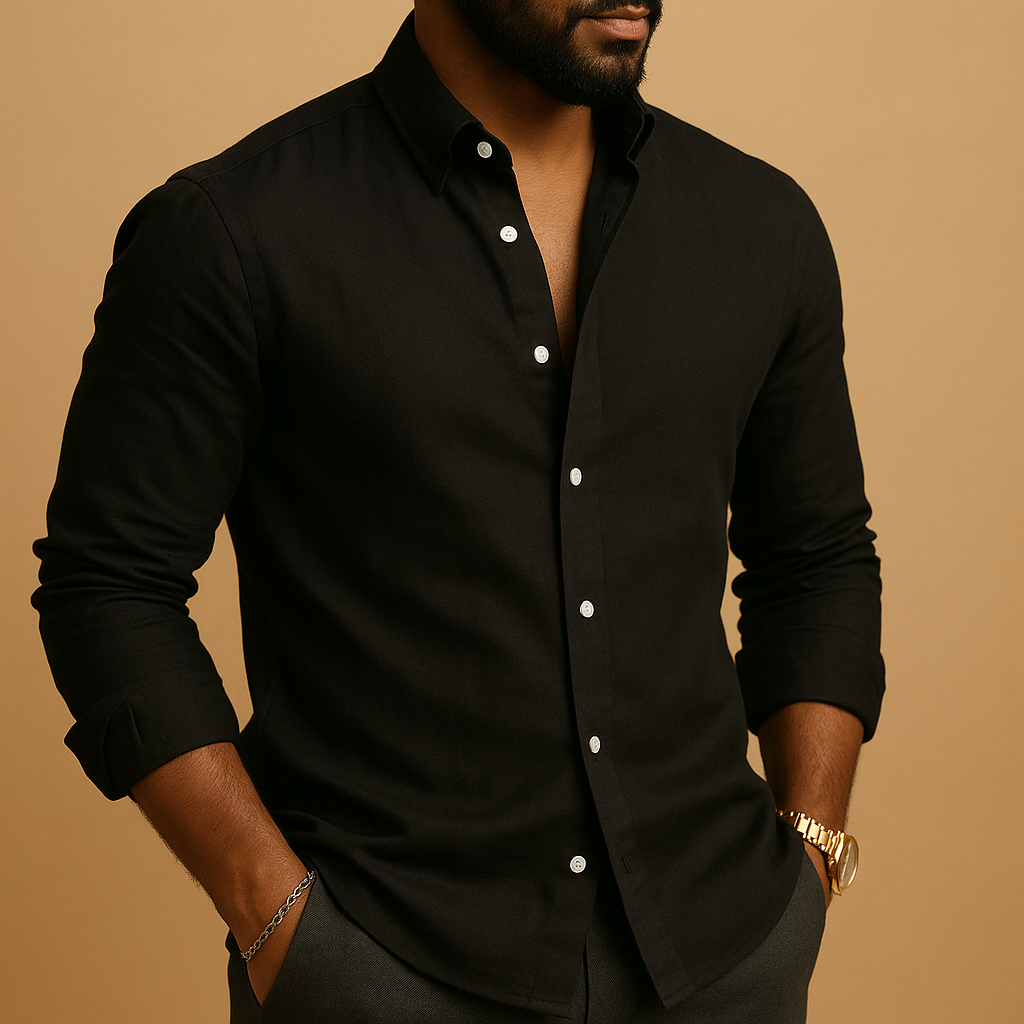 Lightweight summer shirt for men with breathable fabric and relaxed fit, perfect for casual outings and warm days.