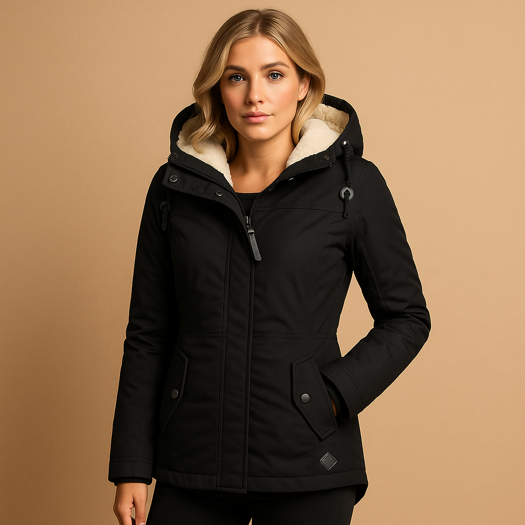 Women’s long elegant winter coat with high-quality insulation and classic design. Perfect for casual outings, work, and formal winter occasions.