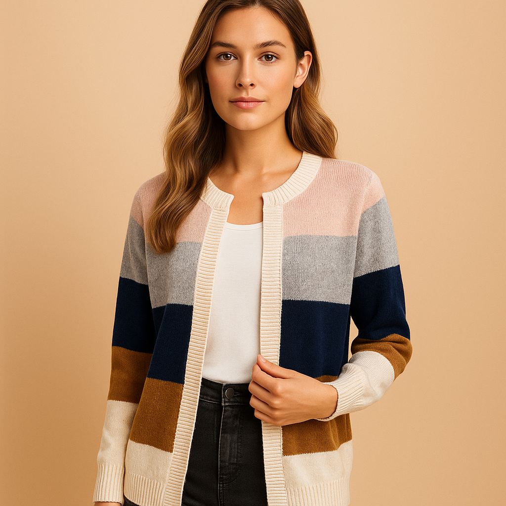 Long open-front cardigan for women with smooth drape, available in relaxed or tailored fit, ideal for work, layering, or casual everyday outfits.