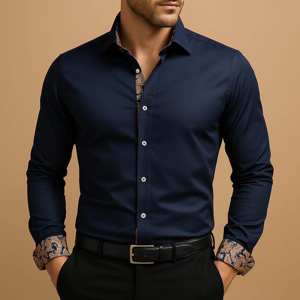 Long sleeve classic shirt for men with refined fit and modern design, perfect for formal occasions, dinners, and casual outfits.