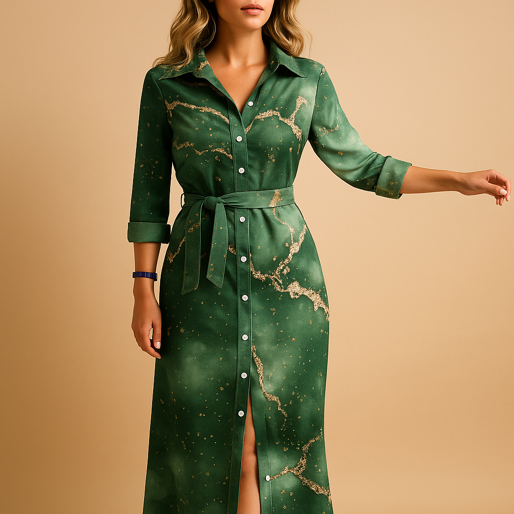 Women’s long summer dress with short sleeves, loose breathable fit, perfect for warm weather, beach days, and casual outings.