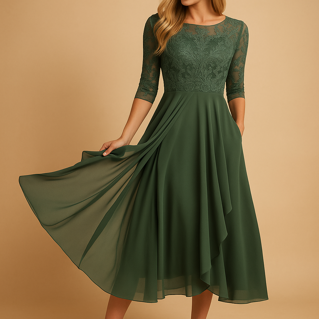 Long summer maxi dress for women with short sleeves and flowing fit, perfect for beach days, vacations, and summer weddings.