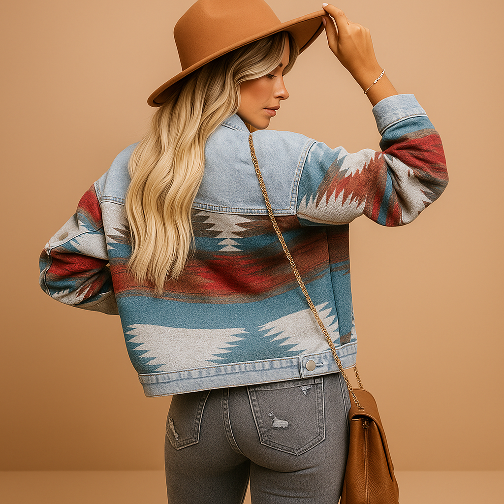 Cotton autumn jacket for women with loose fit and relaxed structure, ideal for layering and everyday wear.