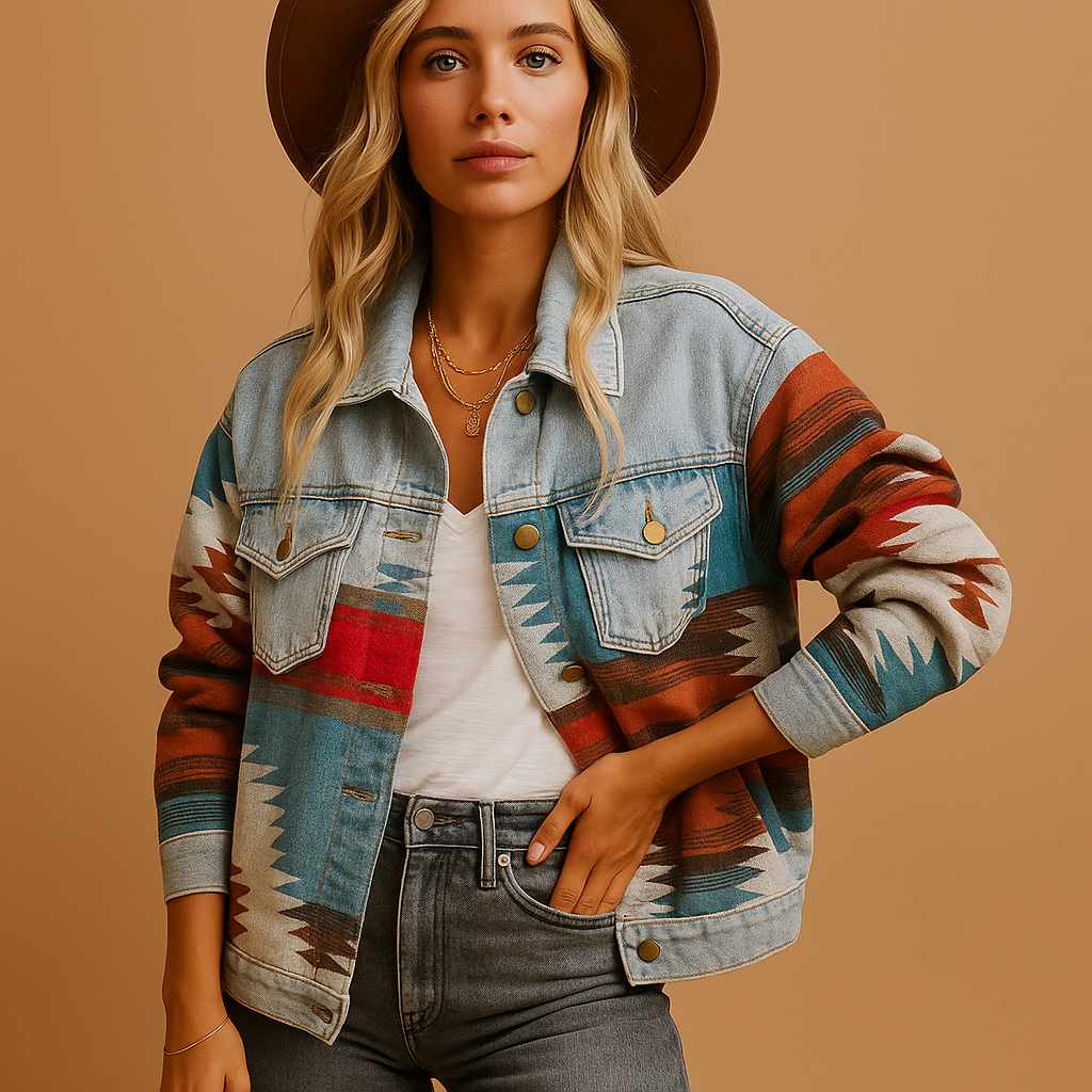 Cotton autumn jacket for women with loose fit and relaxed structure, ideal for layering and everyday wear.