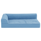 Memory Foam Pet Bed with L-Shaped Bolster and Removable Cover
