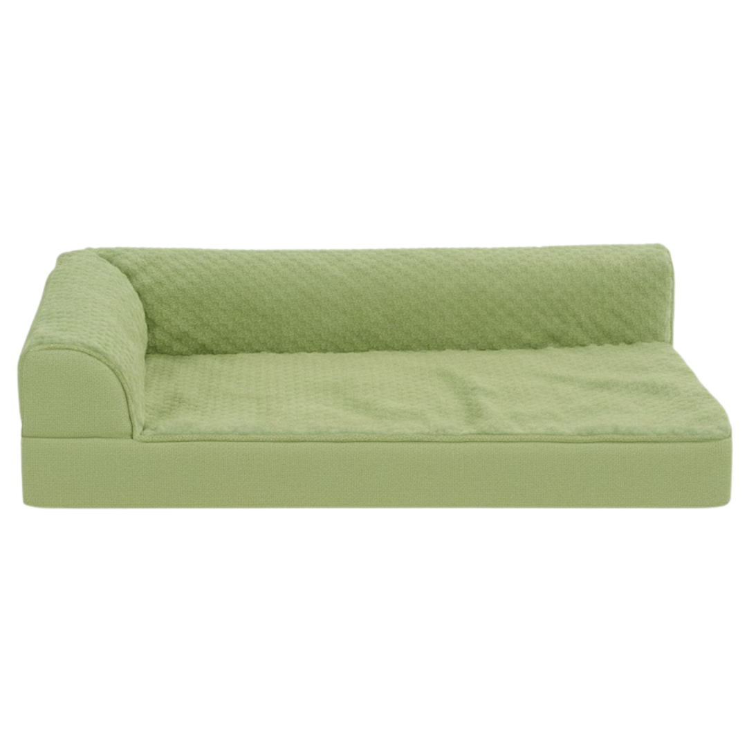 Memory Foam Pet Bed with L-Shaped Bolster and Removable Cover