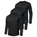 Men’s 3-Pack Long Sleeve Shirts, Quick-Dry Fabric, Stretchable