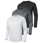 Men’s 3-Pack Long Sleeve Shirts, Quick-Dry Fabric, Stretchable